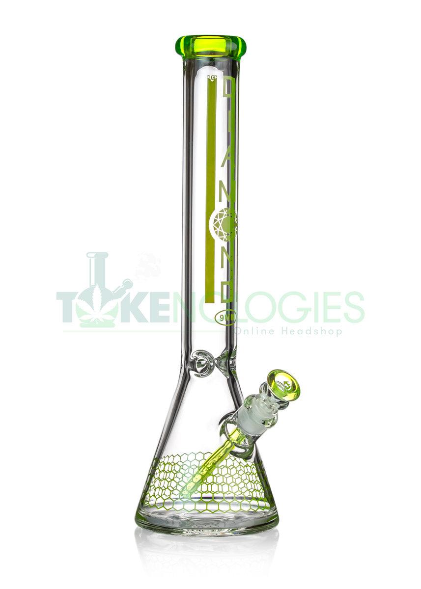 9mm extra thick beaker bong with honeycomb decal by diamond glass