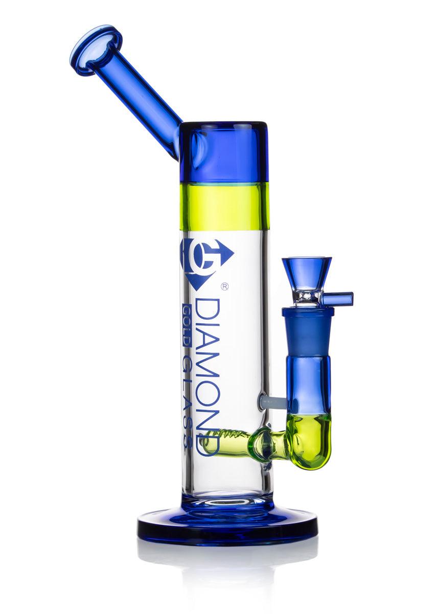 Angled Mouthpiece Bong - Diamond Glass Inline Perc Dab Rig