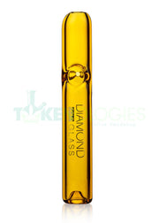 diamond glass steam roller hand pipe in amber