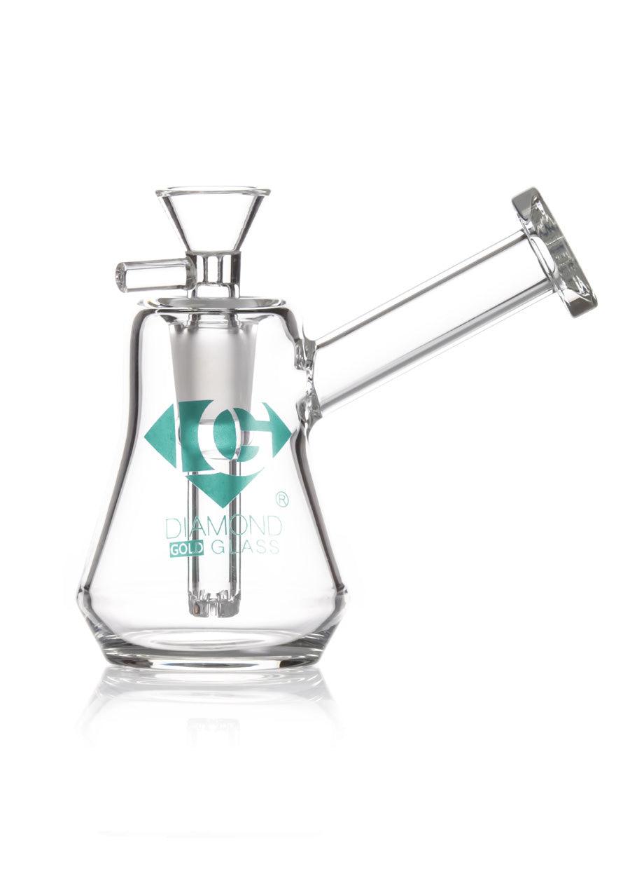 diamond glass sapphire mini mallet bubbler clear