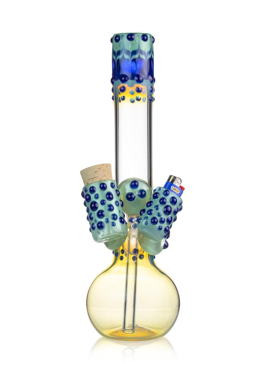 trident glass nug jar and lighter holder water pipe bong