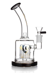 Side view of Diamond Glass 10-arm tree perc dab rig