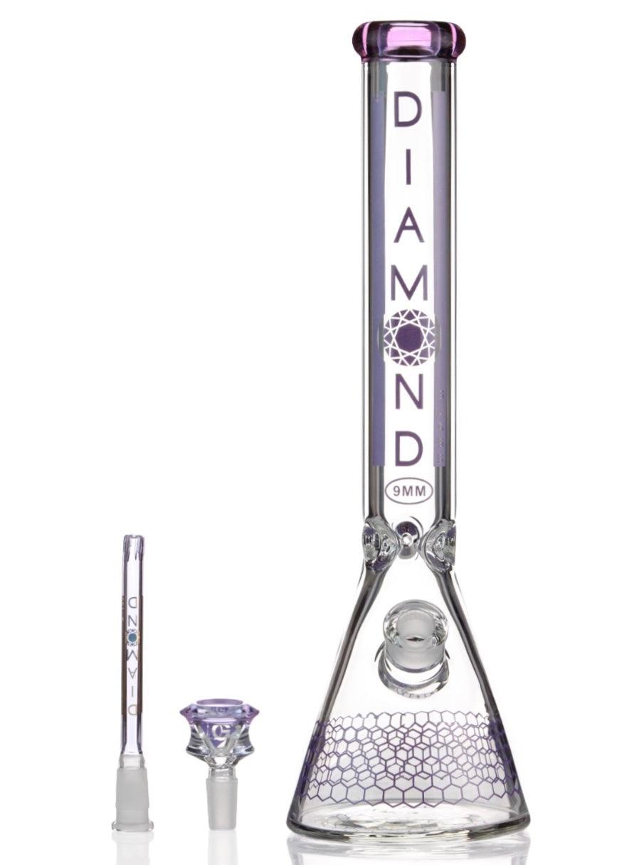 purple diamond glass bong