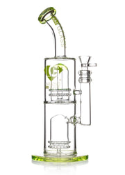 65mm curved neck bong by diamond glass quad percs