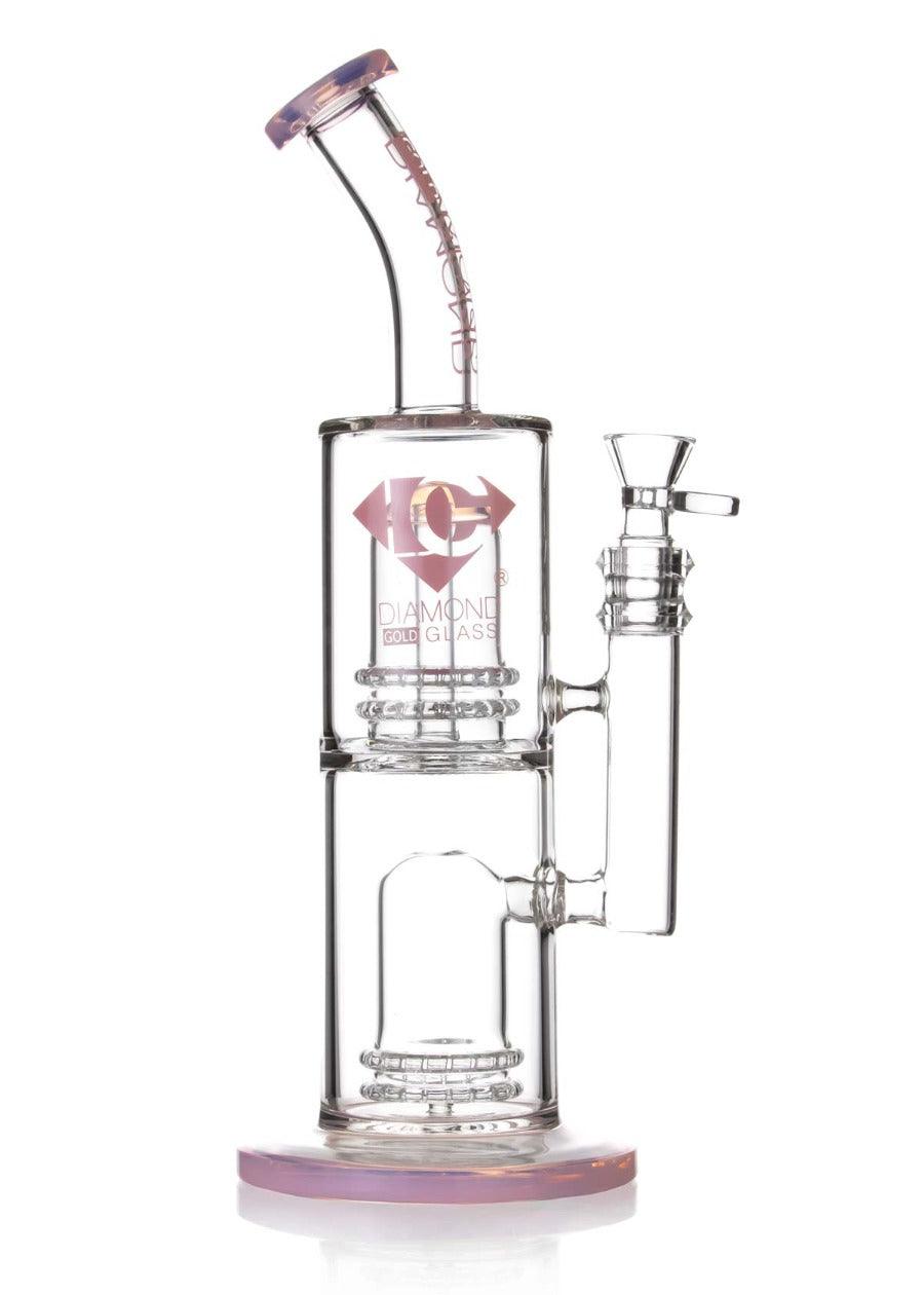 pink percolator bong by diamond glass