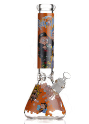 Rick And Morty 14” Beaker Bong 7mm Thick - Tokenologies