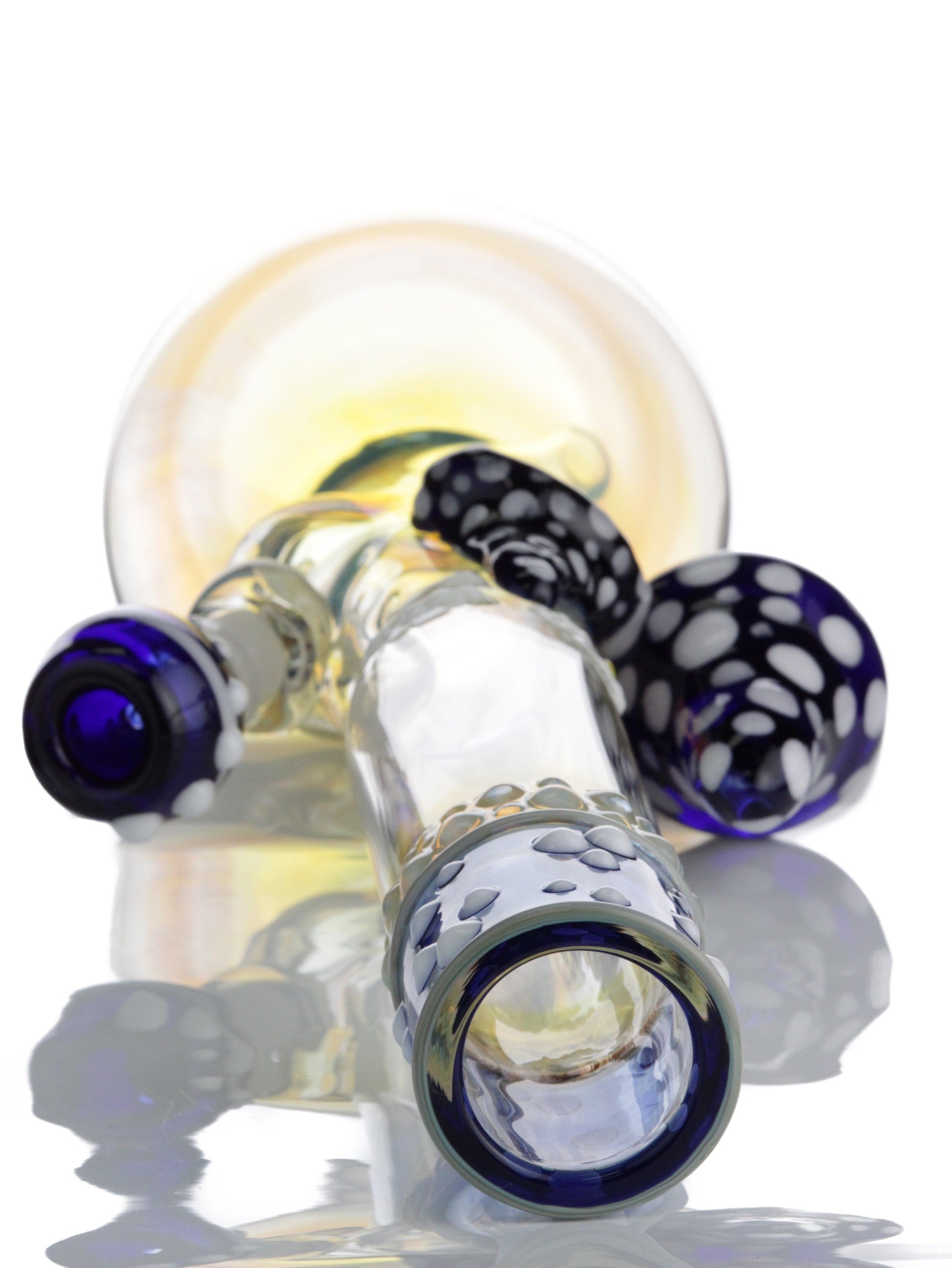 Trident Glass 15" Blue Shrooms Fumed Bubble Bong - Tokenologies