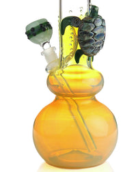 trident glass sea turtle round bubble bong